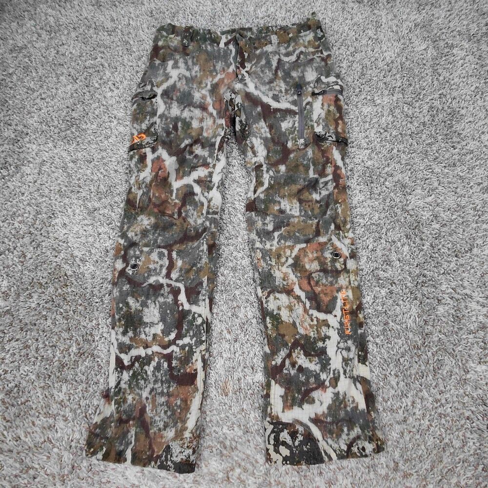 First Lite Obsidian Camo Pants Mens Large Tall Cargo Pockets Wool Blend Hunting